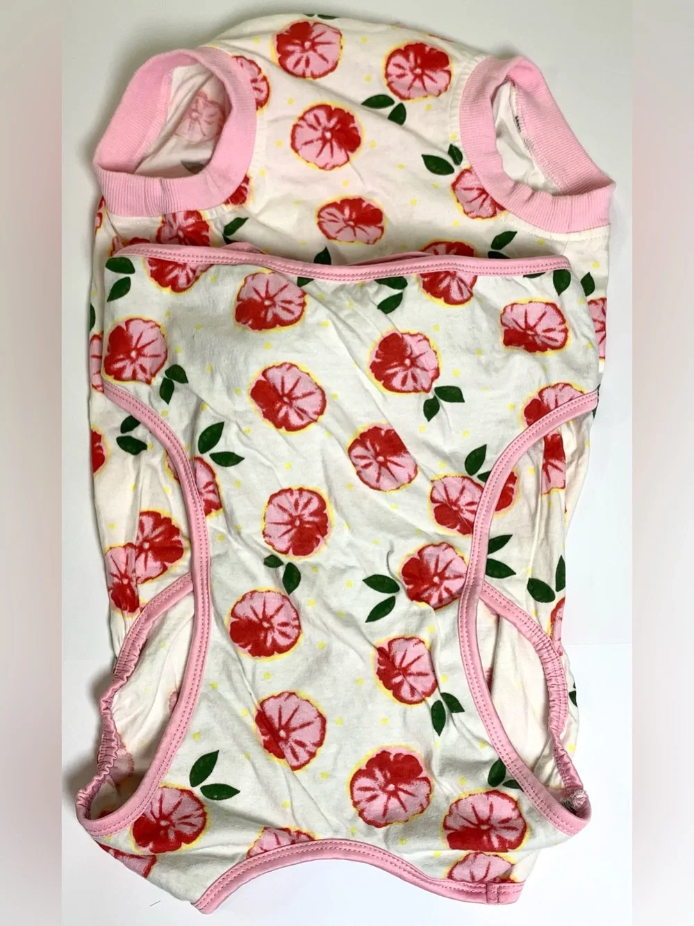 XL Dog Bodysuit Pink Citrus Print Cone Alternative Pet Shirt NWOT